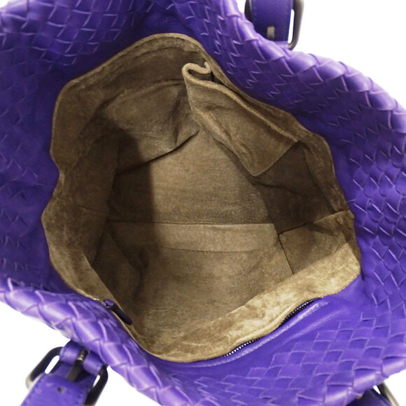 BOTTEGA VENETA Purple Leather Intrecciato Tote Bag - Picture 6 of 13